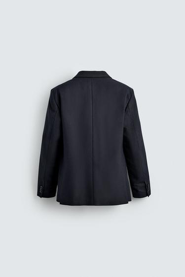 Zara HOUNDSTOOTH SUIT BLAZER - Navy blue