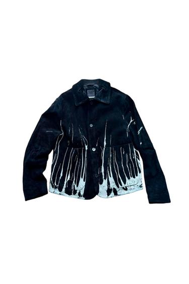 LEATHER COLLECTION. SUEDE JACKET, HAND PAINTED, ONE OF A KIND.