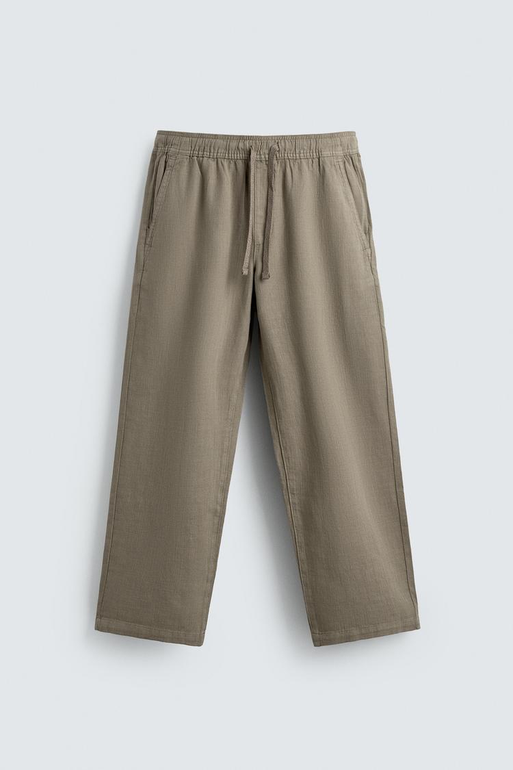 ZARA TEXTURED RELAXED FIT TROUSERS