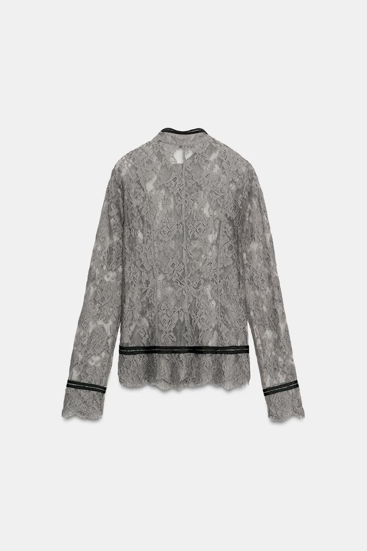 Camisa de encaje con cierre de botones de la colección ZW 5