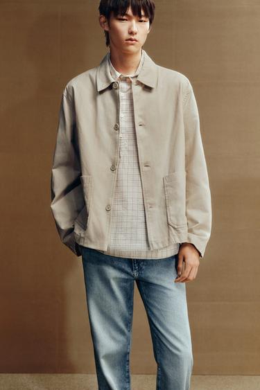 Zara 輕質斜紋外套 - 沙色