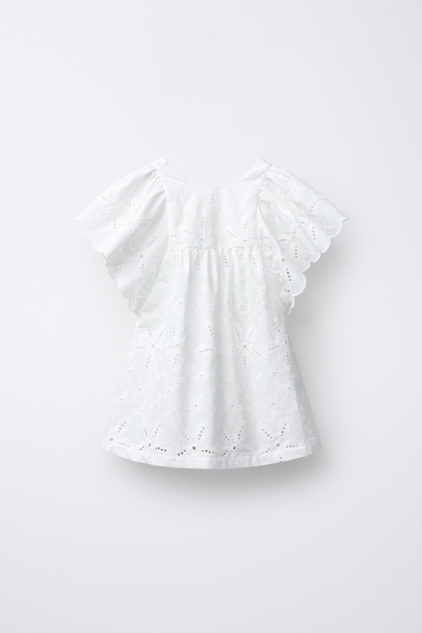 Zara - Embroidered Dress - White - 4 Years (40,9 Inches) - Kids Zara - Embroidered Dress - White - 4 Years (40,9 Inches) - Kids