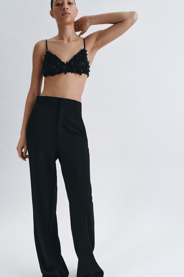 ZW COLLECTION HIGH-WAIST WIDE-LEG TROUSERS - Black by Zara