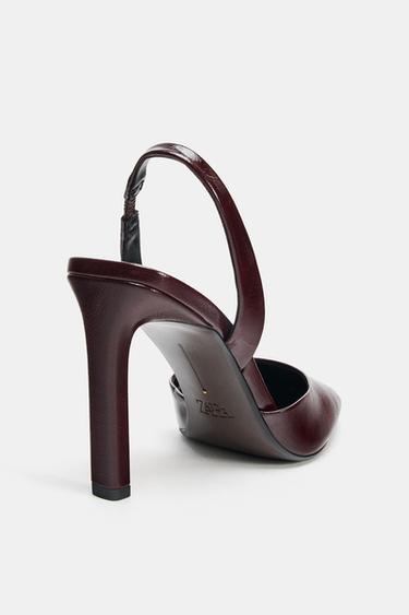CHAUSSURES À TALONS À BOUT CARRÉ - Bordeaux de Zara - Image 4