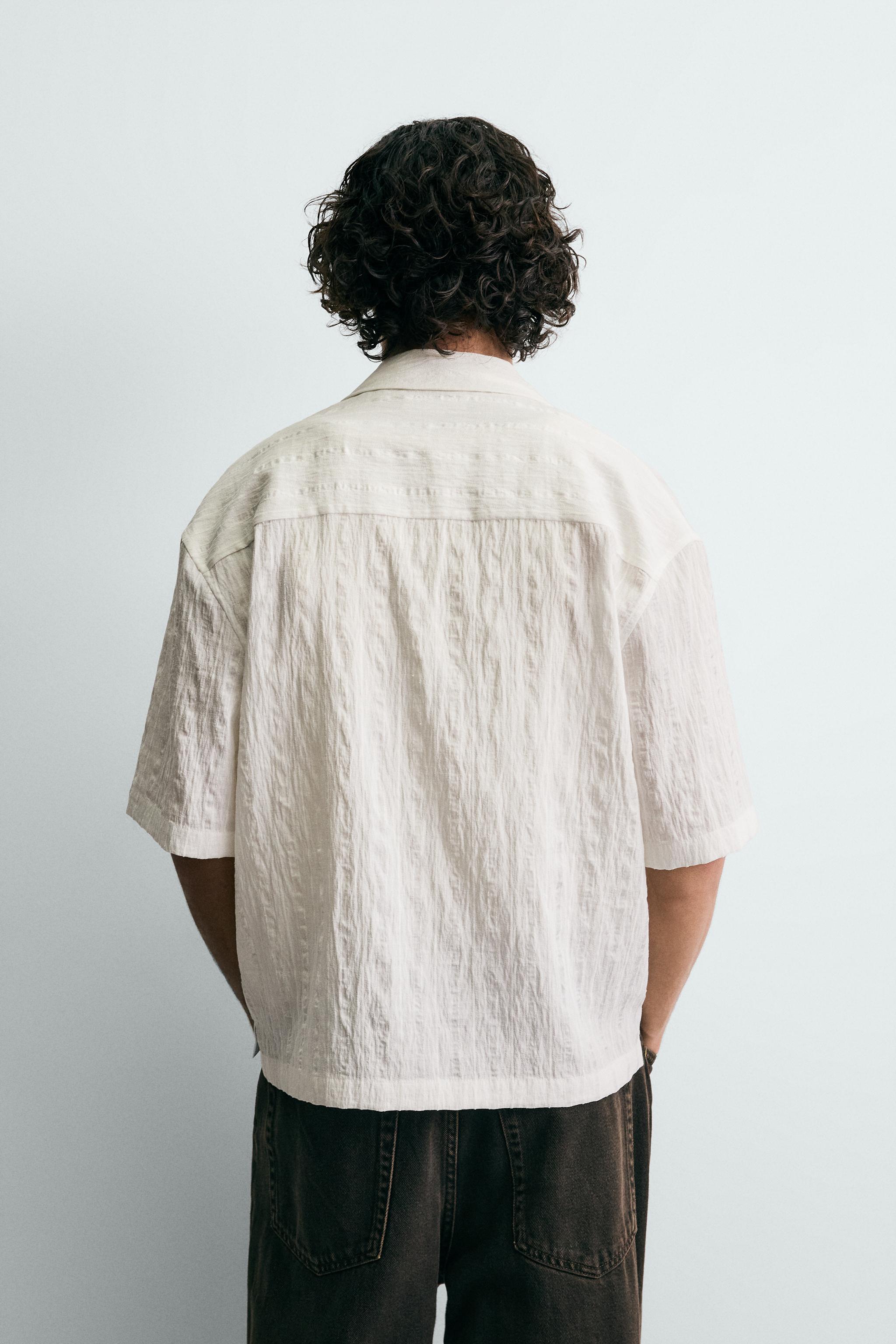 FLOWY TEXTURED STRIPED SHIRT