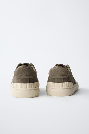 ZARA TIMELESS - LEATHER PLIMSOLLS - Khaki Green by Zara - Image 5