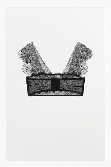 BRALETTE BANDEAU DE RENDA - Preto da Zara