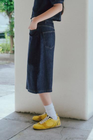 Z1975 ロングデニムバミューダパンツブルーZaraのZ1975 ロングデニムバミューダパンツ - ブルー 