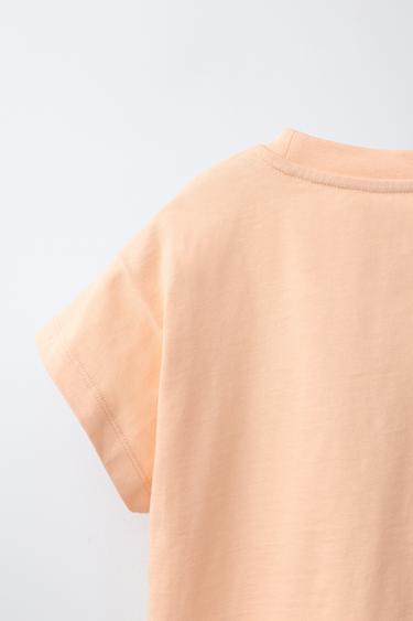EMBROIDERED PATCH T-SHIRT - Orange by Zara - Image 3
