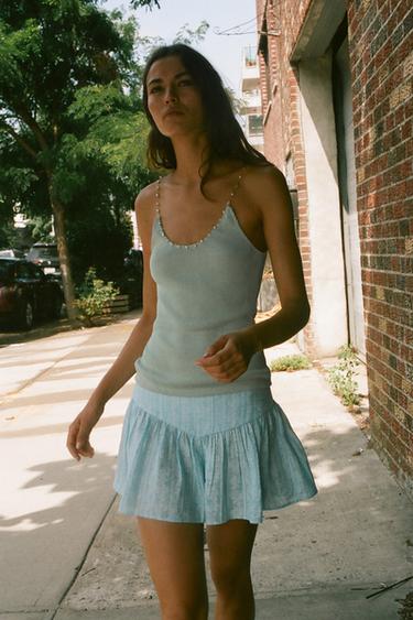 BERMUDES ESTAMPADES AMB VOL - Blau/Blanc de Zara
