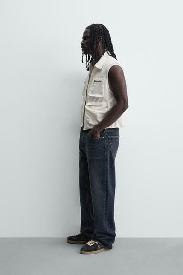 GILET COUPE DÉCONTRACTÉE POCHES UTILITY - Blanc cassé de Zara - Image 3