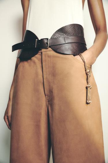 CINTO FAIXA DE COURO - chocolate da Zara - Imagem 0
