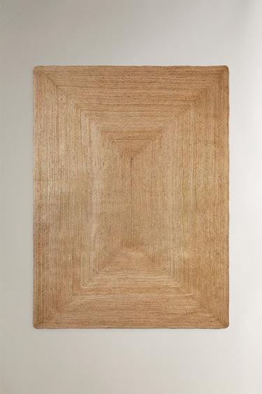 RECTANGULAR JUTE AREA RUG — Light beige 1