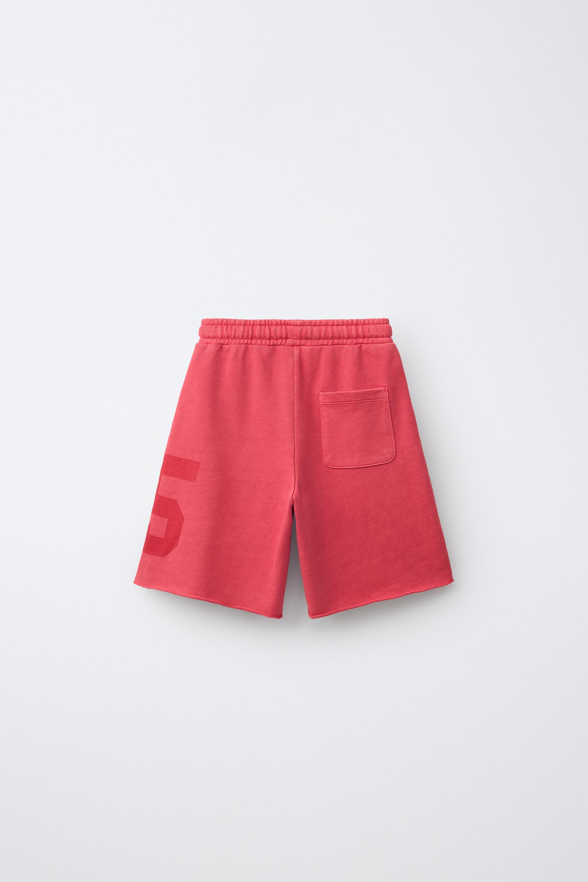 Детские шорты Zara PLUSH NUMBER AND GRAFFITI SHORTS — фото 3