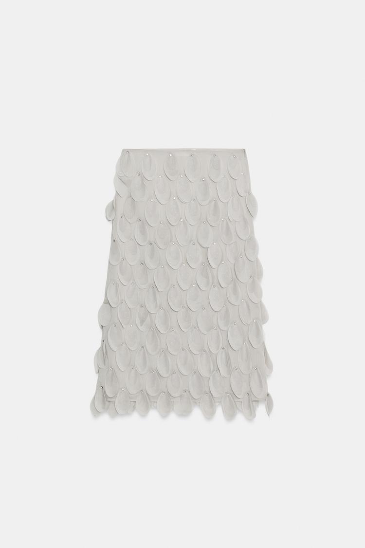 FALDA MIDI CON ABALORIOS ZW COLLECTION 5