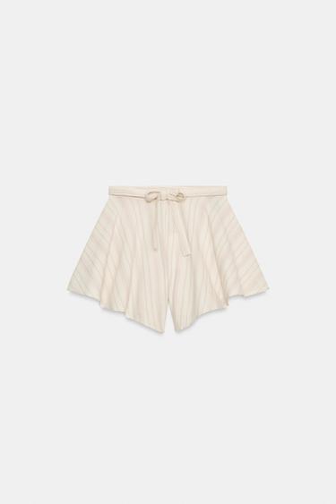 SHORT PLISSÉ À RAYURES ZW COLLECTION - rayures de Zara - Image 6