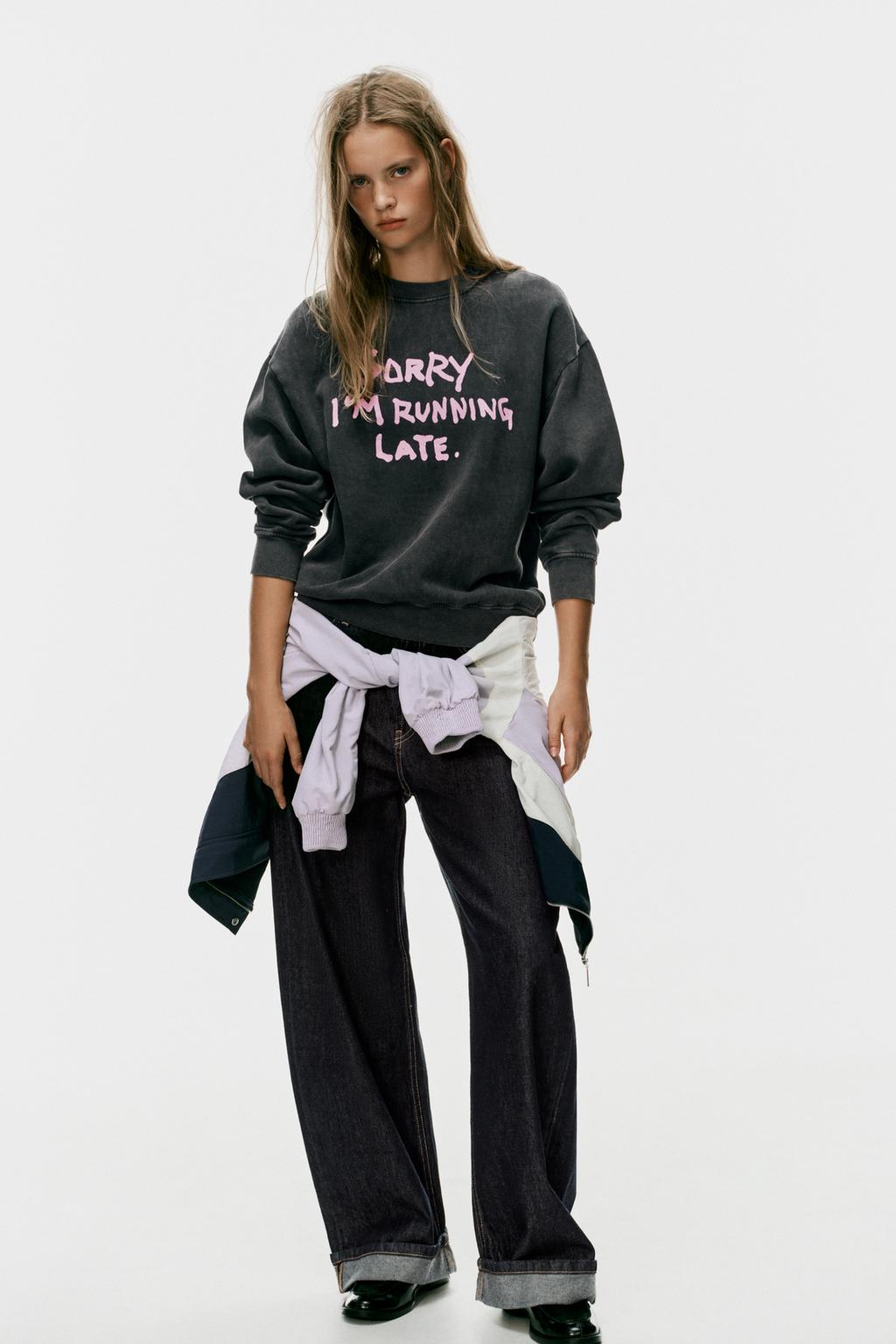 FADED SLOGAN SWEATSHIRT