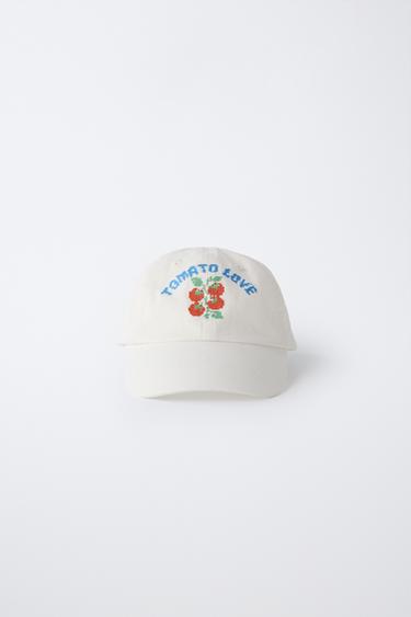 EMBROIDERED TOMATO CAP - White by Zara - Image 0