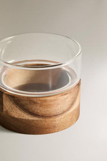 SET OF WOODEN TUMBLERS AND SUGAR BOWL - Light beige by Zara - Image 2