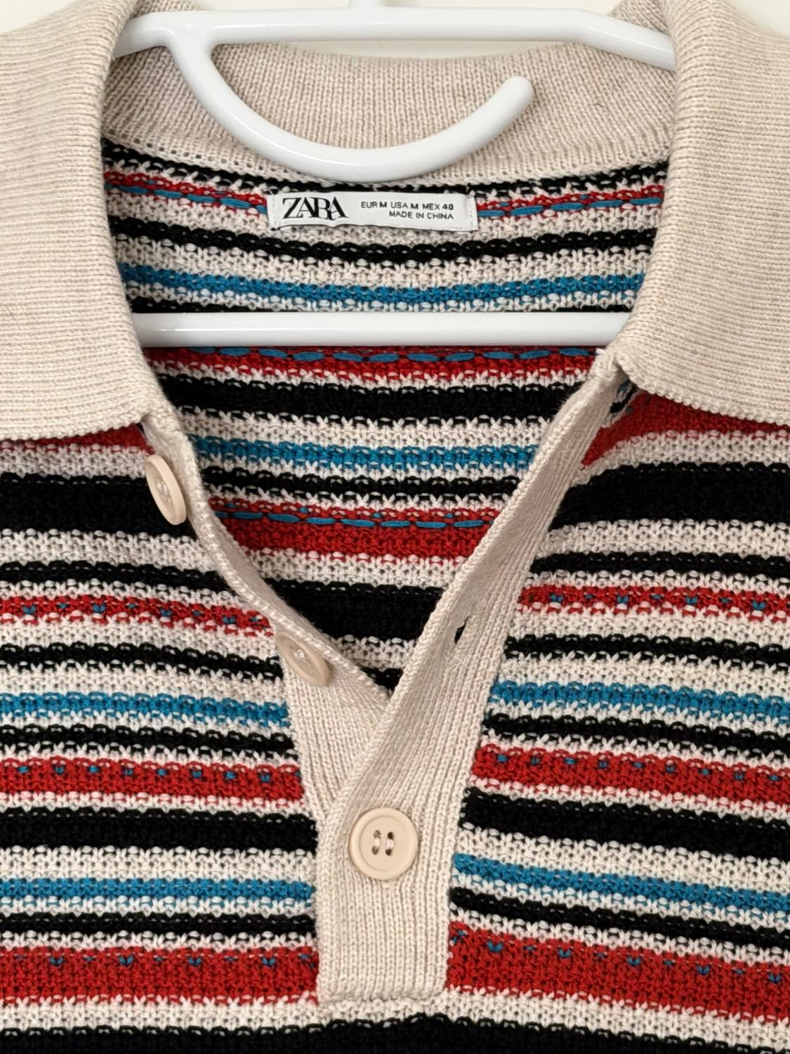 STRIPED KNIT POLO SHIRT - Image 3