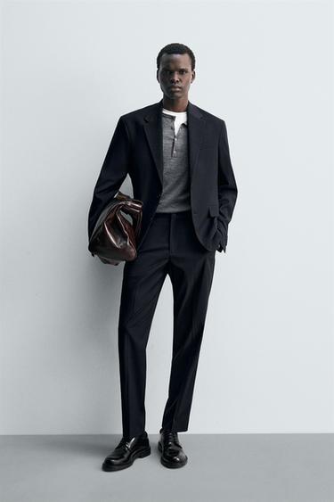 BLAZER TRAJE CUADROS - Marino de Zara - Imagen 0