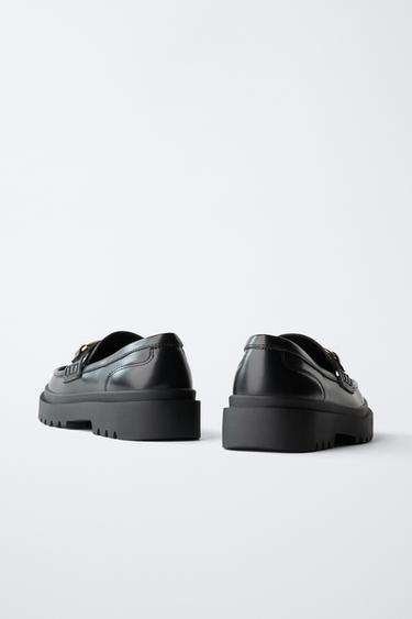 BUCKLE DETAIL LOAFERS - Black by Zara - Image 4