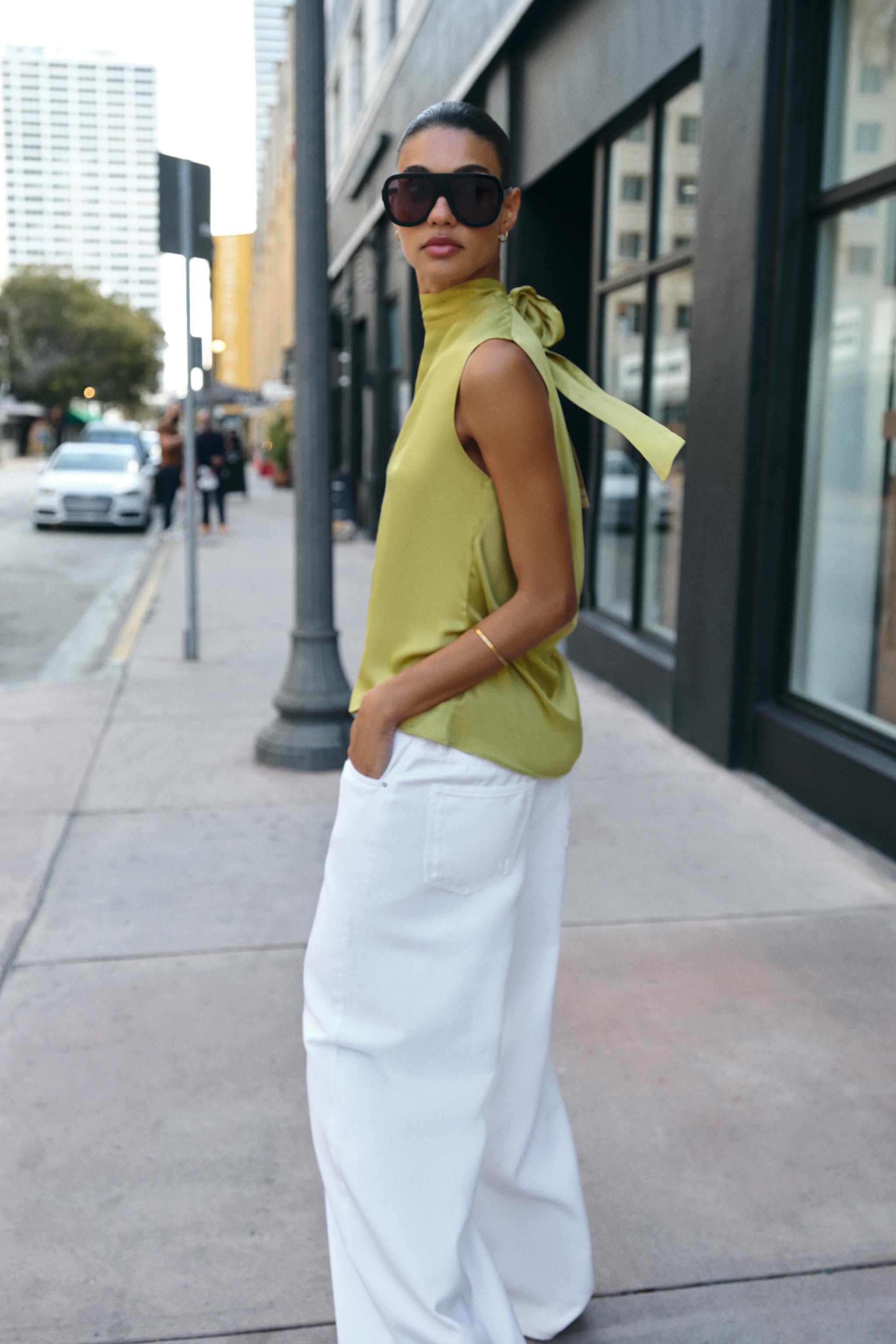 SATIN TIE TOP