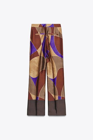 PRINTED SATIN TROUSERS - Multicoloured by Zara - Image 9