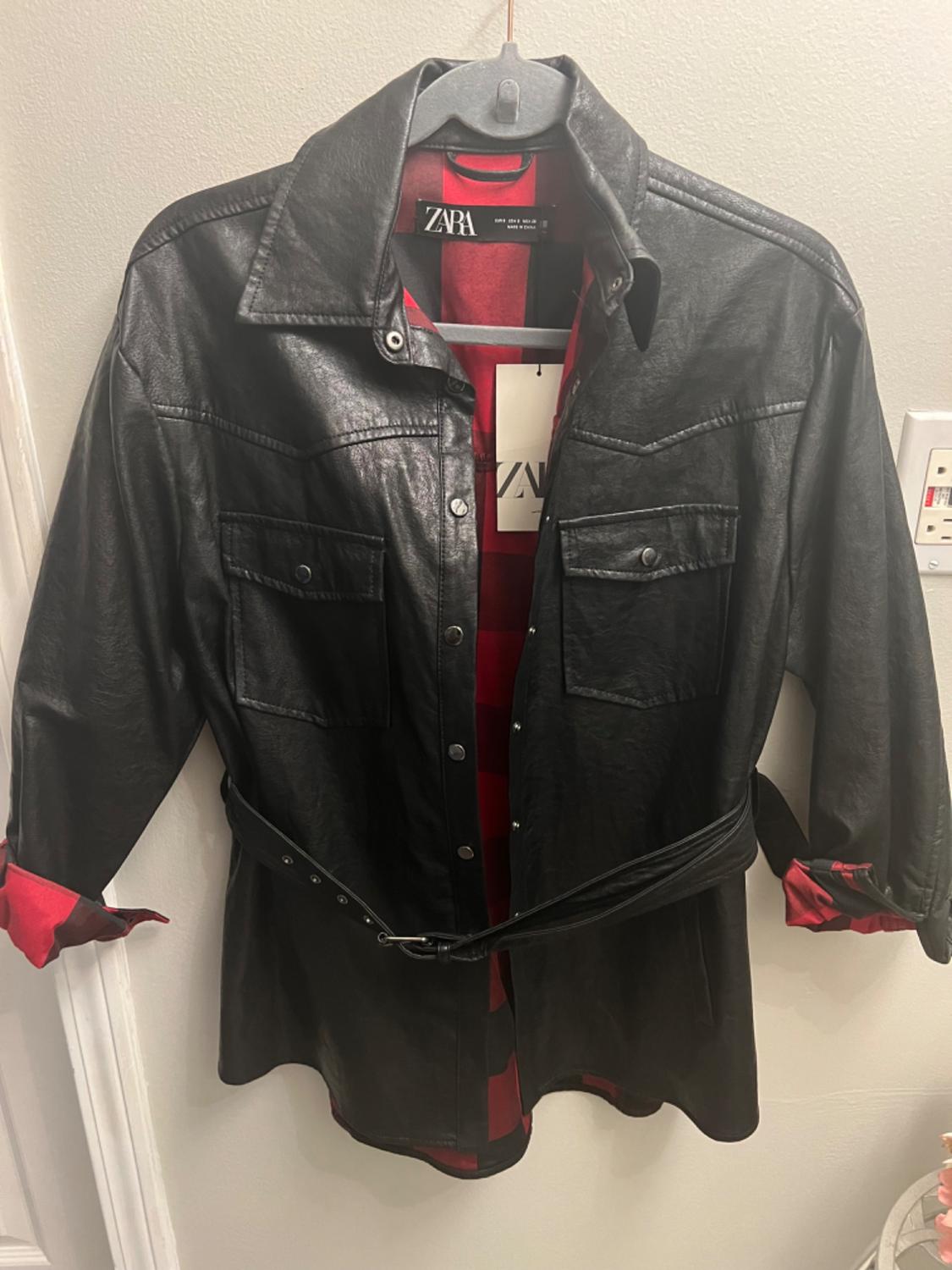 FAUX LEATHER OVERSHIRT