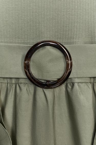 CONTRAST BELTED DRESS - Khaki by Zara - Image 7