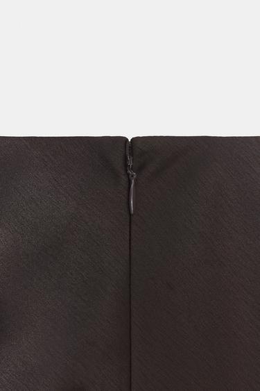 JUPE SATINÉE DENTELLE ZW COLLECTION - Marron foncé de Zara - Image 6