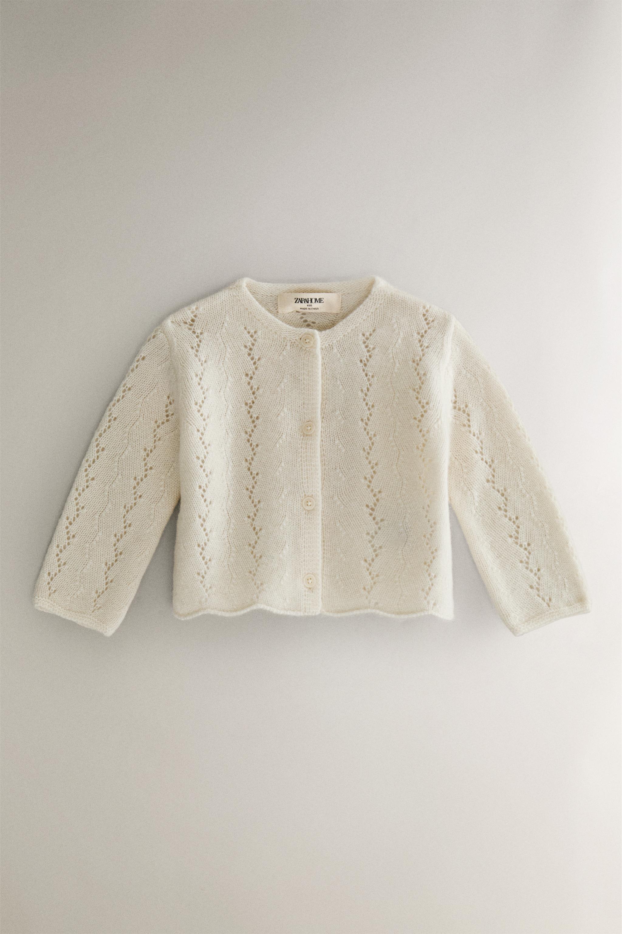 オーラリー White Baby Cashmere Hand Painted BABY CASHMERE JACKET - Oyster-white | ZARA United States