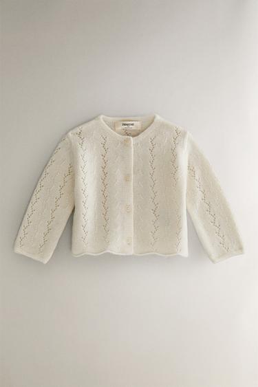 CASHMERE BABY CARDIGAN - Oyster-white by Zara - Image 0