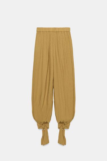 SAROUEL TROUSERS WITH BOWS - Mustard by Zara - Image 1