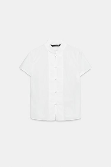 Zara FIREMAN CLASP POPLIN SHIRT - White - Image 0