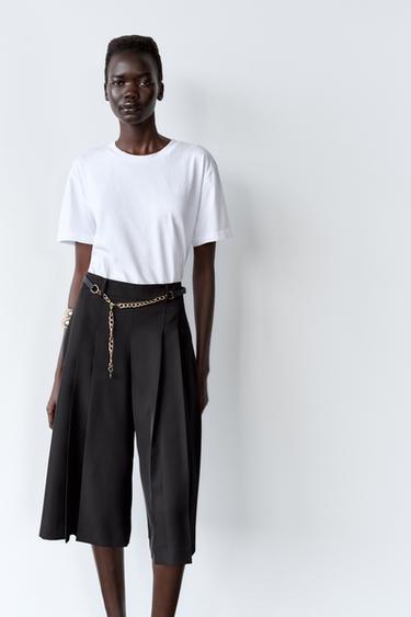 LONG BERMUDA SHORTS WITH CHAIN BELT - Black by Zara - Image 2