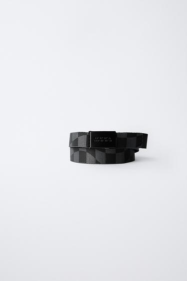Zara CHECKERED BELT - Black / Yellow - Image 0