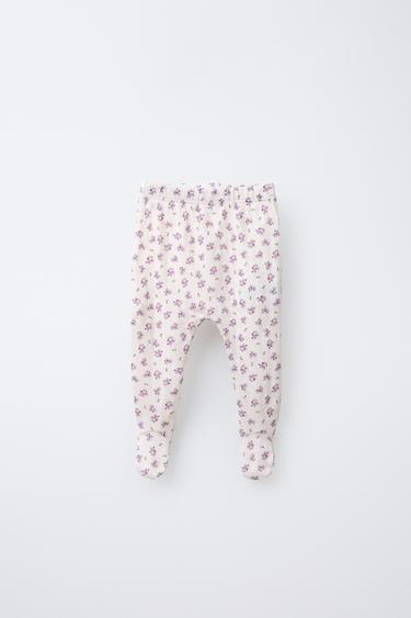 FLORAL PRINT LEGGINGS - Pale pink by Zara