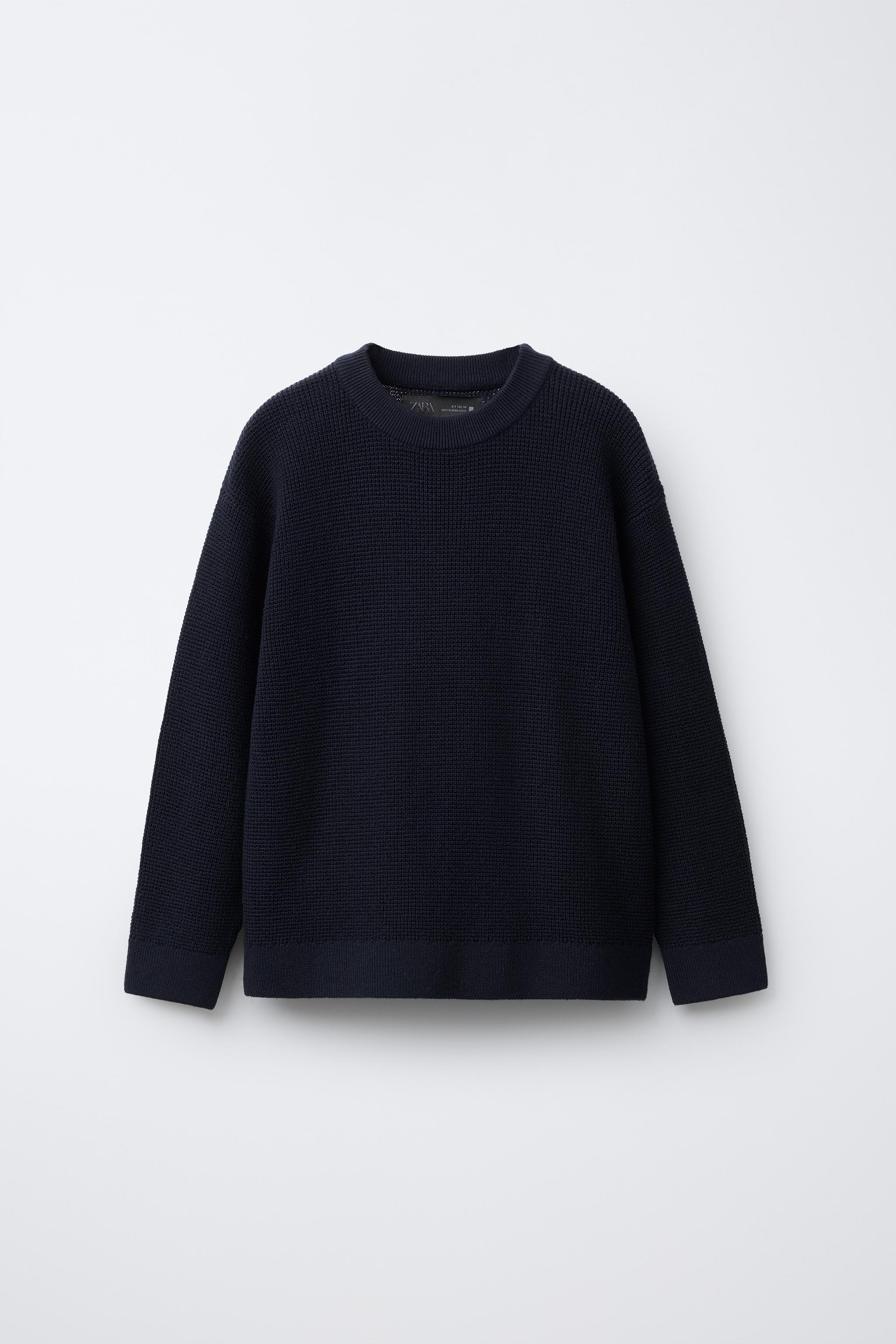 Knit Sweater Mens Black Work Jumper BASIC KNIT SWEATER Navy Blue