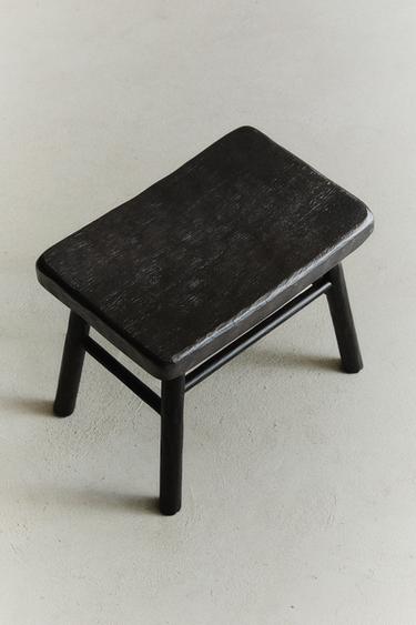 Zara MINI HAMMERED STOOL - Dark brown