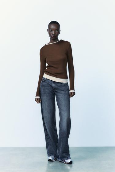 T-SHIRT DOUBLE - Marron de Zara - Image 1