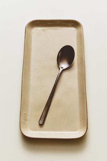 PETIT PLATEAU RECTANGULAIRE EN GRÈS - Gris / Beige de Zara