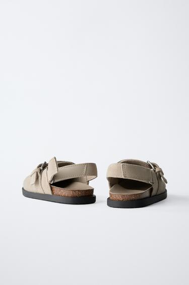 SPLIT SUEDE LEATHER CLOGS - Ecru White by Zara - Image 4