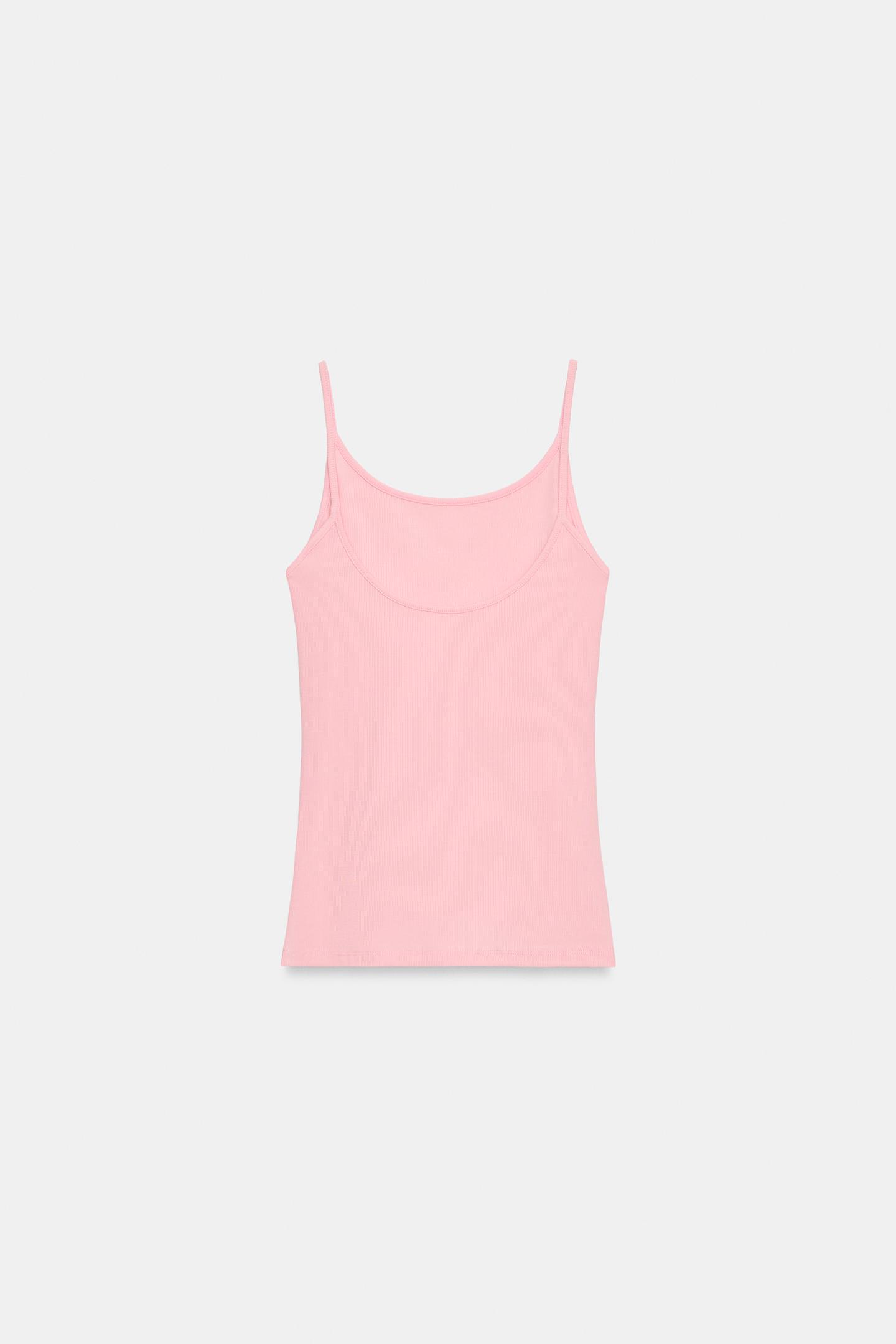 Женский топ Zara Spaghetti Strap Top, цвет: Розовый — фото 5