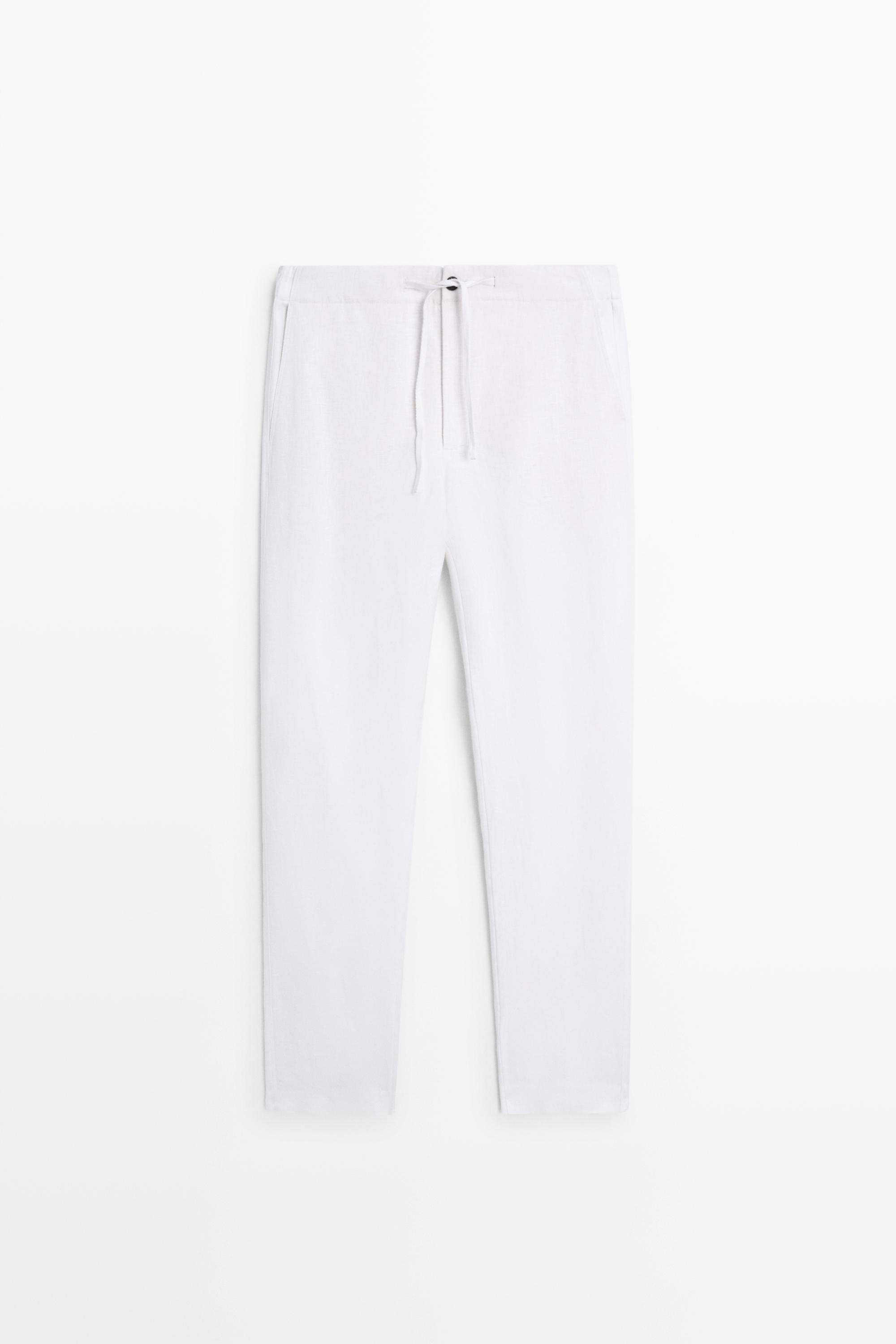 100% linen jogger-fit pants