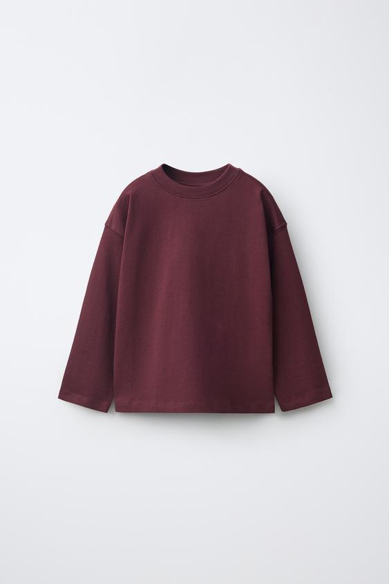 PLAYERA LISA - Rojo oscuro de Zara - Imagen 0