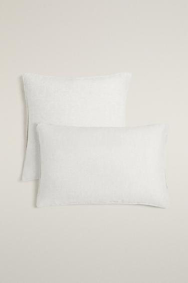 Zara WASHED LINEN PILLOWCASE (160 GxM²) - White