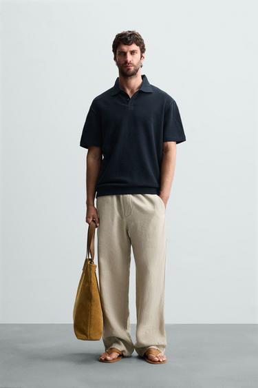 POLO ESTRUCTURA JACQUARD - Marino de Zara - Imagen 0