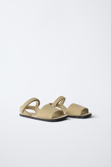 LEATHER SANDALS - Light beige by Zara - Image 1