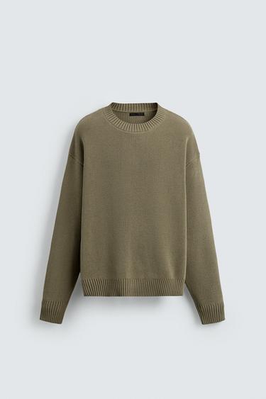 COTTON TEXTURE SWEATER - Light green by Zara
